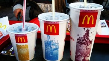 McDonald's cups small, medium, and large